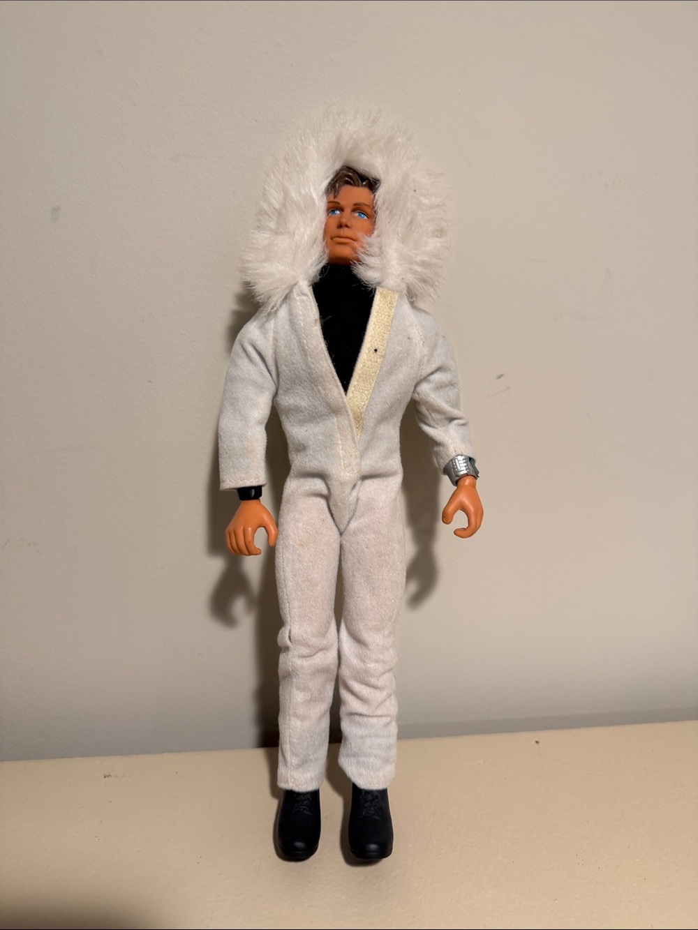 Source Unknown White Fuzzy Hood Action Figure with Black Boots